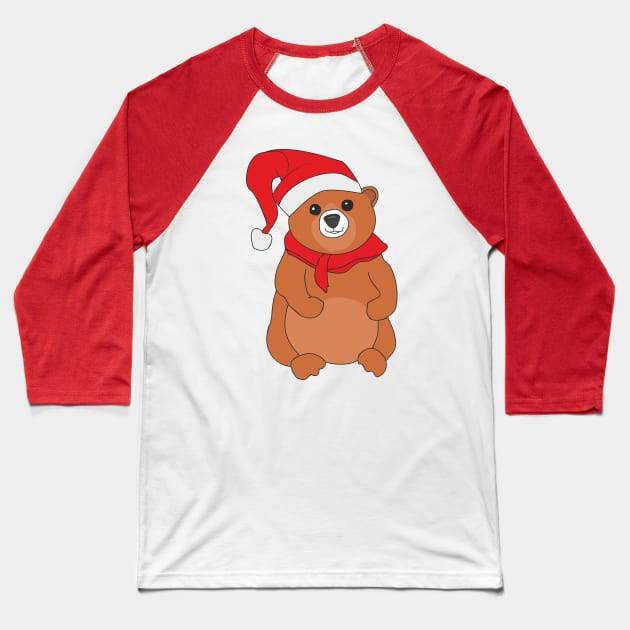 Christmas bear Baseball T-Shirt by Alekvik